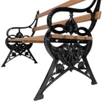 Coalbrookdale. Lily Pad Pair of Aesthetic Movement Cast Iron Garden Benches - Thumbnail 8