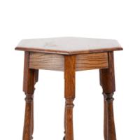Liberty and Co. An Arts and Crafts oak side table with a hexagonal top - Thumbnail 11