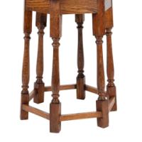 Liberty and Co. An Arts and Crafts oak side table with a hexagonal top - Thumbnail 14