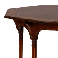 Stephen Webb, made by Collinson and Lock. An Aesthetic Movement octagonal centre table with floral inlay - Thumbnail 20