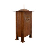 C. F. A. Voysey (1857–1941). A rare Arts and Crafts oak mantel clock - Thumbnail 3