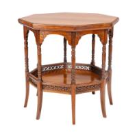 E. W. Godwin, attributed. An Anglo-Japanese Rosewood Eight-Leg Table