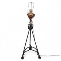W. A. S. Benson –  Rare Arts & Crafts Iron Telescopic Standard or Floor Lamp