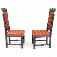 Lambs of Manchester. A rare pair of exhibition-quality Aesthetic Movement ebonized oak side chairs - Thumbnail 3