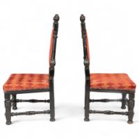 Lambs of Manchester. A rare pair of exhibition-quality Aesthetic Movement ebonized oak side chairs - Thumbnail 7
