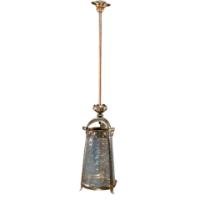 Arts & Crafts Copper Lantern Retaining the Original Ribbed Style Opaque Shade
