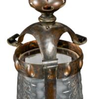 Arts & Crafts Copper Lantern Retaining the Original Ribbed Style Opaque Shade - Thumbnail 8