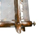 Arts & Crafts Copper Lantern Retaining the Original Ribbed Style Opaque Shade - Thumbnail 12