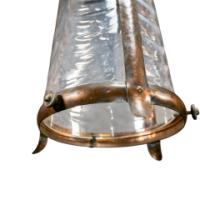 Arts & Crafts Copper Lantern Retaining the Original Ribbed Style Opaque Shade - Thumbnail 13