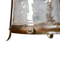 Arts & Crafts Copper Lantern Retaining the Original Ribbed Style Opaque Shade - Thumbnail 14