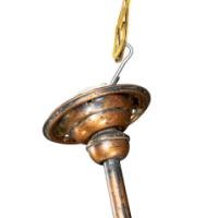 Arts & Crafts Copper Lantern Retaining the Original Ribbed Style Opaque Shade - Thumbnail 18