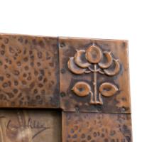 Arts and Crafts Hammered Copper Frame with Pre-Raphaelite Maiden - Thumbnail 7