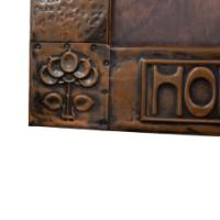 Arts and Crafts Hammered Copper Frame with Pre-Raphaelite Maiden - Thumbnail 11