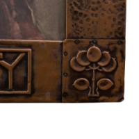 Arts and Crafts Hammered Copper Frame with Pre-Raphaelite Maiden - Thumbnail 12