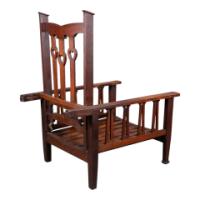 Liberty & Co., attributed. An Arts and Crafts Reclining Armchair with Carved Floral Details - Thumbnail 9