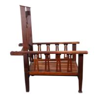 Liberty & Co., attributed. An Arts and Crafts Reclining Armchair with Carved Floral Details - Thumbnail 6