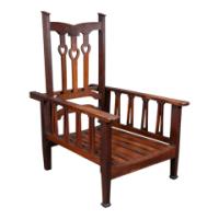 Liberty & Co., attributed. An Arts and Crafts Reclining Armchair with Carved Floral Details - Thumbnail 5