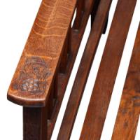 Liberty & Co., attributed. An Arts and Crafts Reclining Armchair with Carved Floral Details - Thumbnail 19