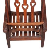 Liberty & Co., attributed. An Arts and Crafts Reclining Armchair with Carved Floral Details - Thumbnail 23