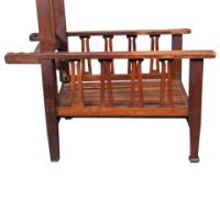 Liberty & Co., attributed. An Arts and Crafts Reclining Armchair with Carved Floral Details - Thumbnail 24