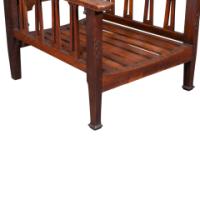 Liberty & Co., attributed. An Arts and Crafts Reclining Armchair with Carved Floral Details - Thumbnail 28