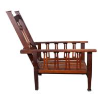 Liberty & Co., attributed. An Arts and Crafts Reclining Armchair with Carved Floral Details - Thumbnail 8