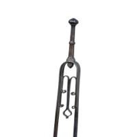 Thornton & Downer, Attributed. Arts and Crafts Cotswold School Hand-Wrought Steel Fire Tongs with Scroll Finials - Thumbnail 2