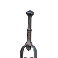 Thornton & Downer, Attributed. Arts and Crafts Cotswold School Hand-Wrought Steel Fire Tongs with Scroll Finials - Thumbnail 4