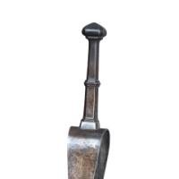 Thornton & Downer, Attributed. Arts and Crafts Cotswold School Hand-Wrought Steel Fire Tongs with Scroll Finials - Thumbnail 5