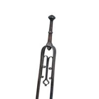 Thornton & Downer, Attributed. Arts and Crafts Cotswold School Hand-Wrought Steel Fire Tongs with Scroll Finials - Thumbnail 7