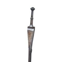 Thornton & Downer, Attributed. Arts and Crafts Cotswold School Hand-Wrought Steel Fire Tongs with Scroll Finials - Thumbnail 8