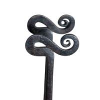 Thornton & Downer, Attributed. Arts and Crafts Cotswold School Hand-Wrought Steel Fire Tongs with Scroll Finials - Thumbnail 13