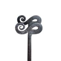 Thornton & Downer, Attributed. Arts and Crafts Cotswold School Hand-Wrought Steel Fire Tongs with Scroll Finials - Thumbnail 15