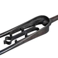 Thornton & Downer, Attributed. Arts and Crafts Cotswold School Hand-Wrought Steel Fire Tongs with Scroll Finials - Thumbnail 18