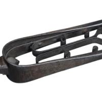 Thornton & Downer, Attributed. Arts and Crafts Cotswold School Hand-Wrought Steel Fire Tongs with Scroll Finials - Thumbnail 19