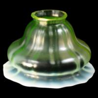 Arts and Crafts c.1900 Mushroom Form Vaseline Glass Shade with Uranium Glow