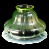 Arts and Crafts c.1900 Mushroom Form Vaseline Glass Shade with Uranium Glow - Thumbnail 3