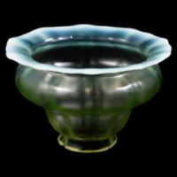 Arts and Crafts c.1900 Mushroom Form Vaseline Glass Shade with Uranium Glow - Thumbnail 8