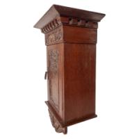 Arts & Crafts Carved Oak Wall Cabinet - Thumbnail 4