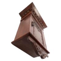 Arts & Crafts Carved Oak Wall Cabinet - Thumbnail 7