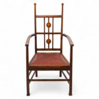 Liberty & Co., attributed. An Arts & Crafts Mahogany Armchair - Thumbnail 1