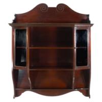 Collinson & Lock an English Aesthetic Movement Mahogany Glazed Wall Cabinet