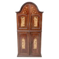 W. J. Neatby, attributed. English Art Nouveau Music Cabinet with Musicians to the Doors - Thumbnail 2