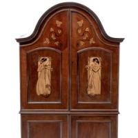 W. J. Neatby, attributed. English Art Nouveau Music Cabinet with Musicians to the Doors - Thumbnail 12