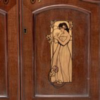 W. J. Neatby, attributed. English Art Nouveau Music Cabinet with Musicians to the Doors - Thumbnail 16