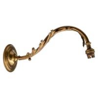 Single Arts and Crafts brass wall light with stylised leaf detail, c.1905 - Thumbnail 4