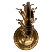 Single Arts and Crafts brass wall light with stylised leaf detail, c.1905 - Thumbnail 5