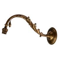 Single Arts and Crafts brass wall light with stylised leaf detail, c.1905 - Thumbnail 7