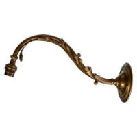 Single Arts and Crafts brass wall light with stylised leaf detail, c.1905 - Thumbnail 6
