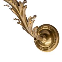 Single Arts and Crafts brass wall light with stylised leaf detail, c.1905 - Thumbnail 12